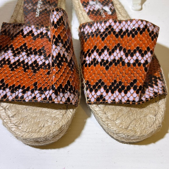 Calvin Klein Orange and Black Espadrille Sandals - Picture 3 of 4